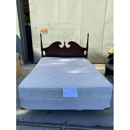 12 - American Drexel Heritage Double Bed with Restonic Hazelwood Supreme Mattress and Carleton Cherry Hea... 
