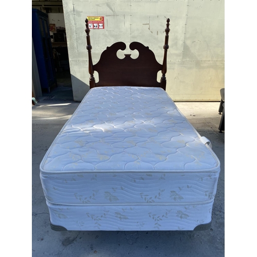 13 - American Drexel Heritage Single Bed with Restonic Hazelwood Supreme Mattress and Carleton Cherry Hea... 