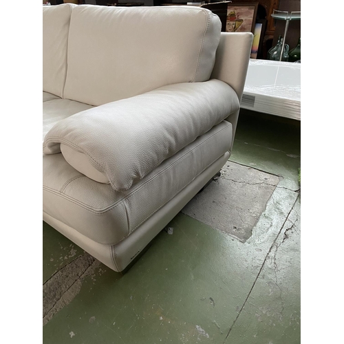 140 - Very Large 'Natuzzi' White Leather Corner Sofa (270 x270cm)