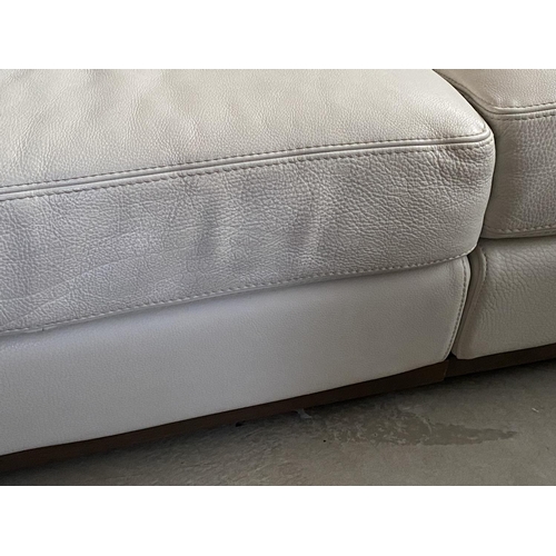 140 - Very Large 'Natuzzi' White Leather Corner Sofa (270 x270cm)