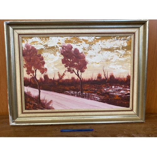 142 - Antique Country Side Painting on Board, Signed (61 x 46cm) - Taken Back on 27/11/2023