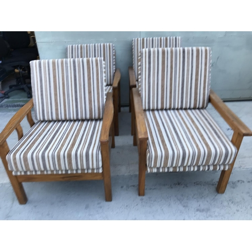 184 - Set of 4 Recently Upholstered Wooden Armchairs