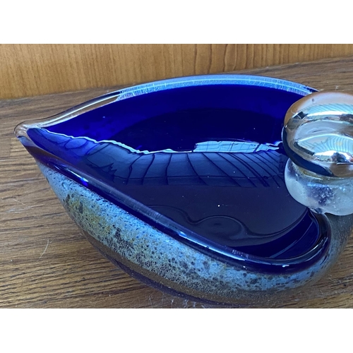 167 - 'Vetri' Murano Cobalt Large Art Glass Duck Ornament /Candy Dish - Taken Back on 27/11/2023