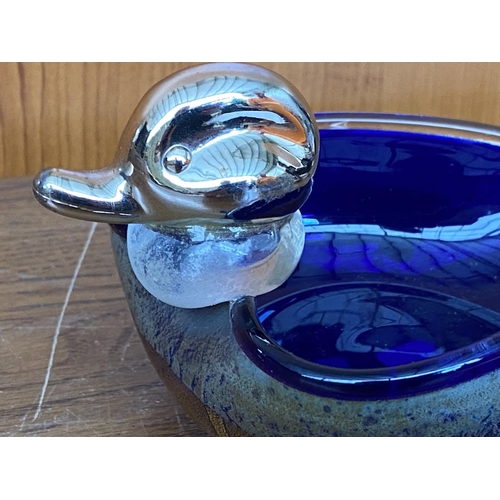 169 - 'Vetri' Murano Cobalt Small Art Glass Duck Ornament - Taken Back on 27/11/2023
