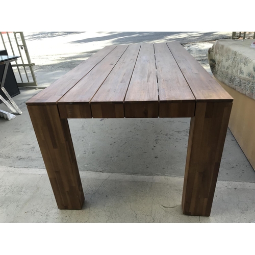 199 - Large Solid Wood Patio Table (220 W. x 100 D. x 77cm H.)