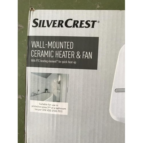 104 - Silver Crest Wall-Mounted Ceramic Heater & Fan (Unused)