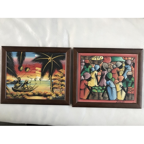 114 - x2 Small Paintings on Board Signed (20 x 24cm/each)