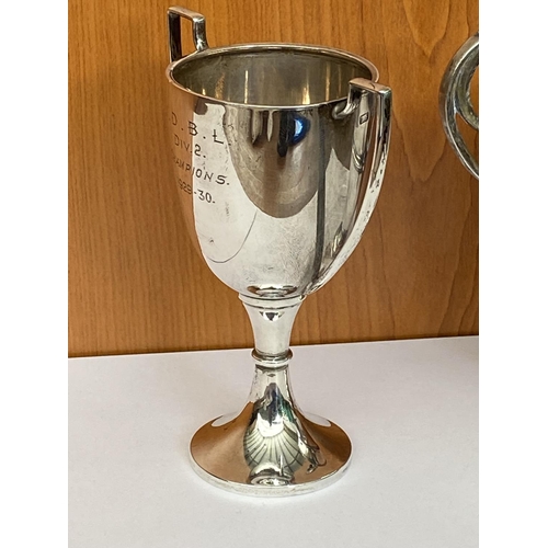 42 - x2 Sterling Silver Hallmarked Trophy Cups (221gr)