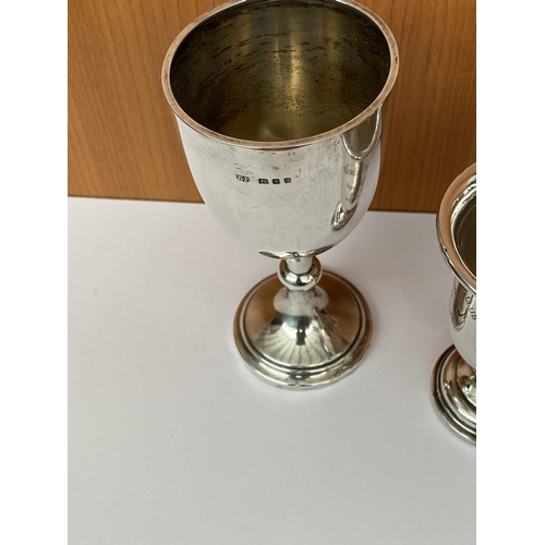 43 - x3 Sterling Silver Hallmarked Trophy Cups (178gr)