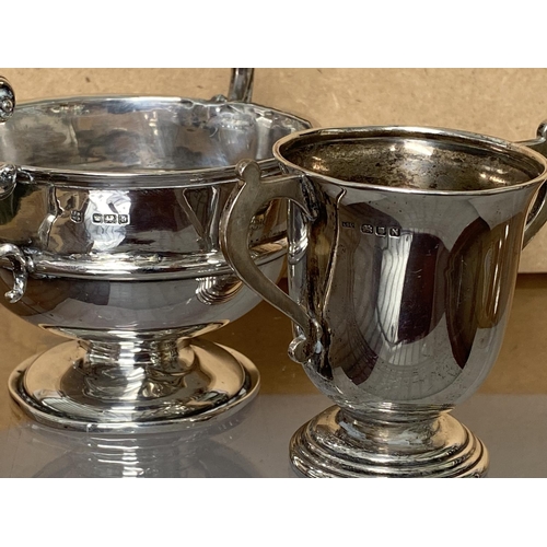 124 - x4 Sterling Silver Hallmarked Trophy Cups (230gr)