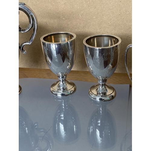125 - x4 Sterling Silver Hallmarked Trophy Cups (218.8gr)