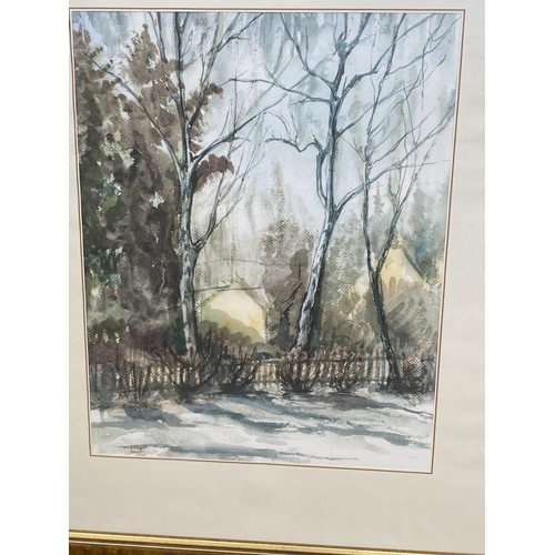 216A - Watercolour Landscape Painting Signed 'Janet' (44 x 54cm)