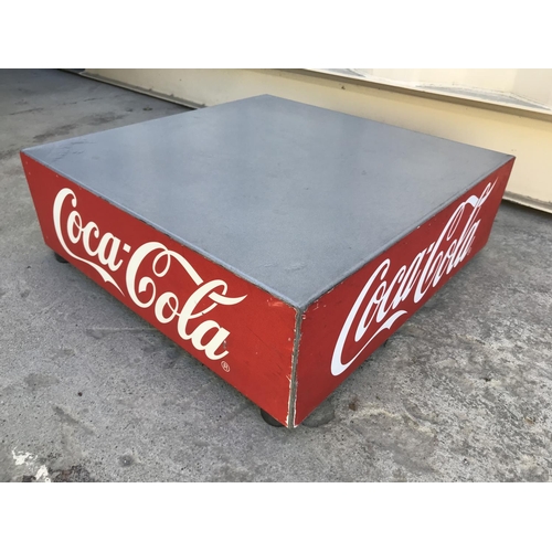 62 - Vintage Coca-Cola Metal Square Display Stand (40 W. x 40 D.  x 13cm H.)