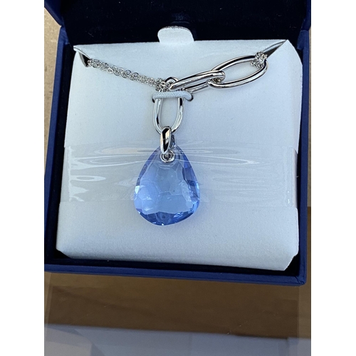 134 - Swarovski LSAP/RHS Neck Blue Necklace (Unused, Boxed)