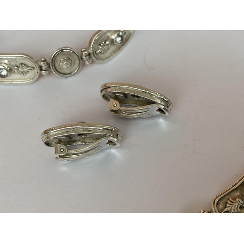 82 - Vintage Silver 925 Necklace, Bracelet, Ring and Earrings Set (100gr)