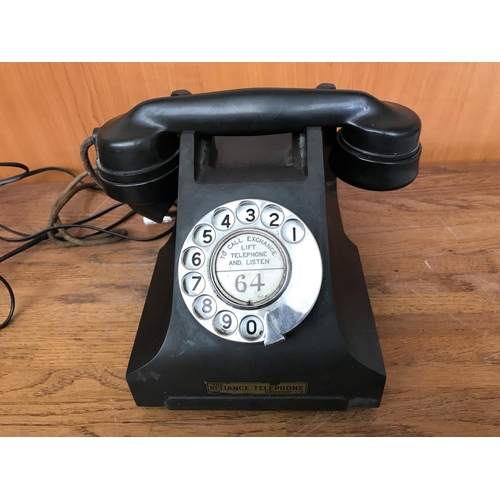 60 - Vintage 1940's Black Telephone