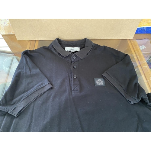 139 - Stone Island Black Polo Shirt Size XXL