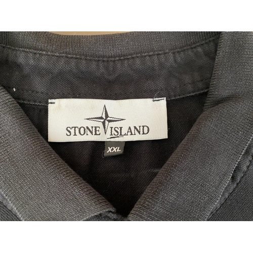 139 - Stone Island Black Polo Shirt Size XXL