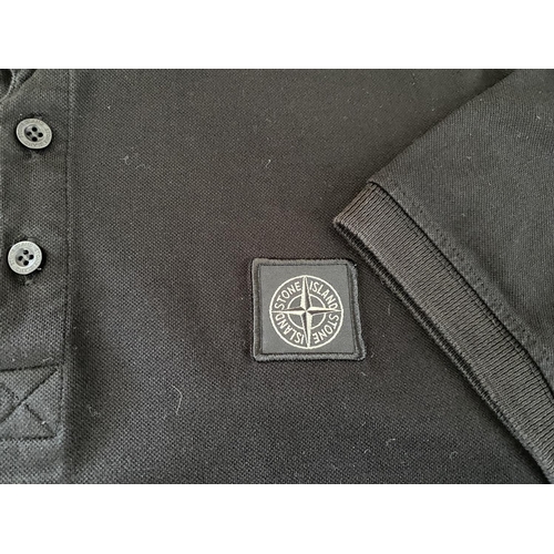 139 - Stone Island Black Polo Shirt Size XXL