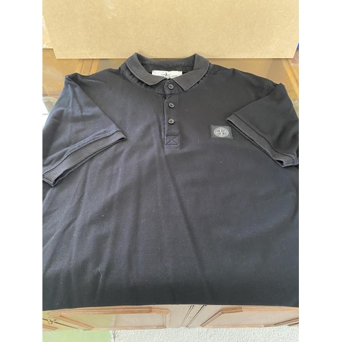 139 - Stone Island Black Polo Shirt Size XXL