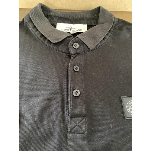 139 - Stone Island Black Polo Shirt Size XXL