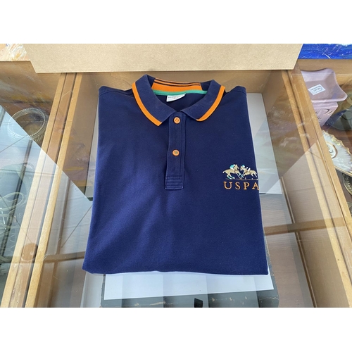 137 - US Polo ASSN Men's Player 3 Pique Navy Blue Polo Shirt Size XXL