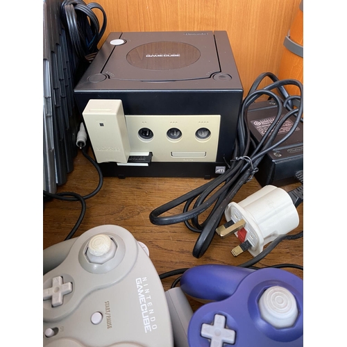 140 - Nintendo Gamecube Console with x2 Game Controllers, Joypads, x44 Games and Gameboy Player Equipment