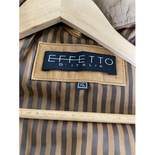 Italia製 70's~ leather colour double jac Grupo Italiano Tessile Leather Jacket Men's Size XL Trench Coat