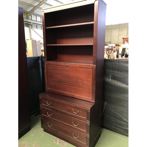 360 - Teak Wood Finland 2-Piece Bar Unit with 3 Bottom Drawers (90 W. x 47 D. x 200cm H.)