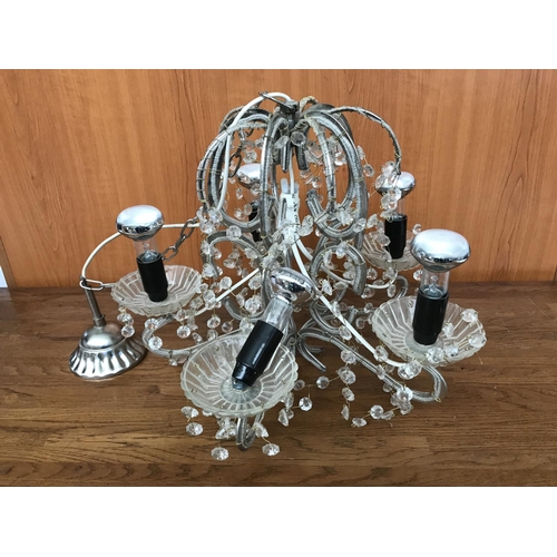 362 - Vintage 5-Arm Chandelier with Crystals