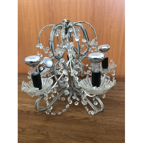 362 - Vintage 5-Arm Chandelier with Crystals