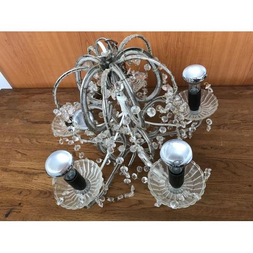 362 - Vintage 5-Arm Chandelier with Crystals