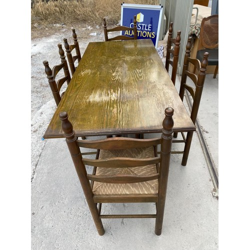 702 - Vintage Retro Dining Table with 6 Matching Chairs (Top Needs Attention)