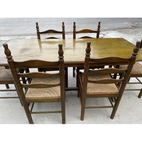 702 - Vintage Retro Dining Table with 6 Matching Chairs (Top Needs Attention)