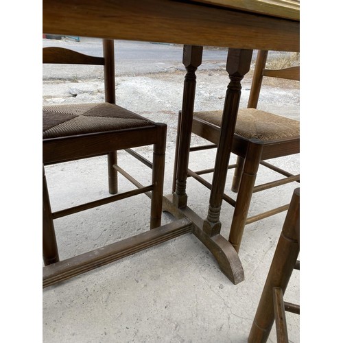 702 - Vintage Retro Dining Table with 6 Matching Chairs (Top Needs Attention)