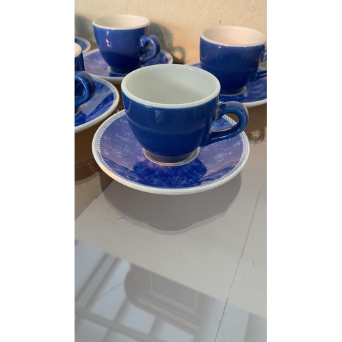 59 - Set of 6 Churchill England Blue Coffee Cups and Saucers