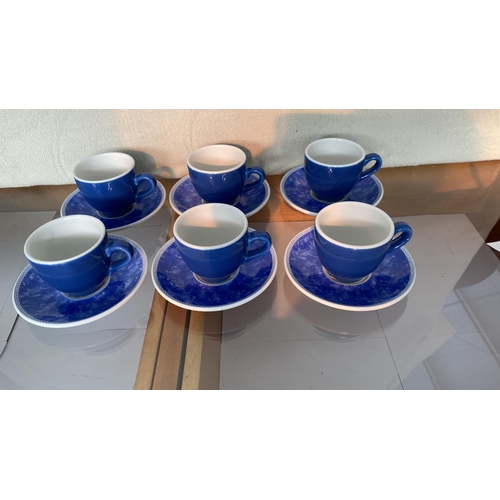 59 - Set of 6 Churchill England Blue Coffee Cups and Saucers