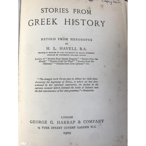 392 - Antique 1909 Book 'Stories From Greek History', 238 Pages