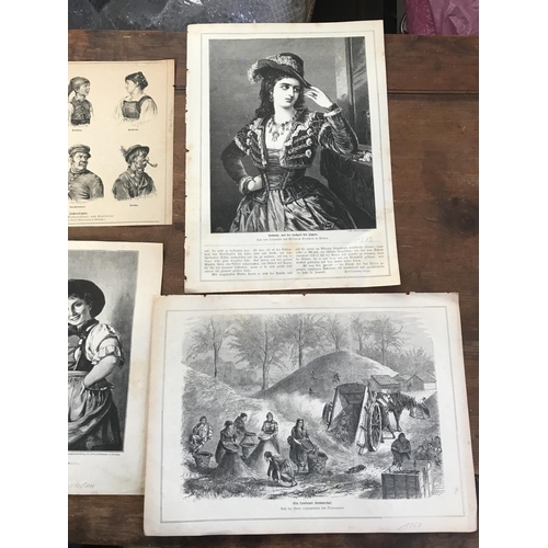 396 - Collection of 6 Antique 1800's Gravures