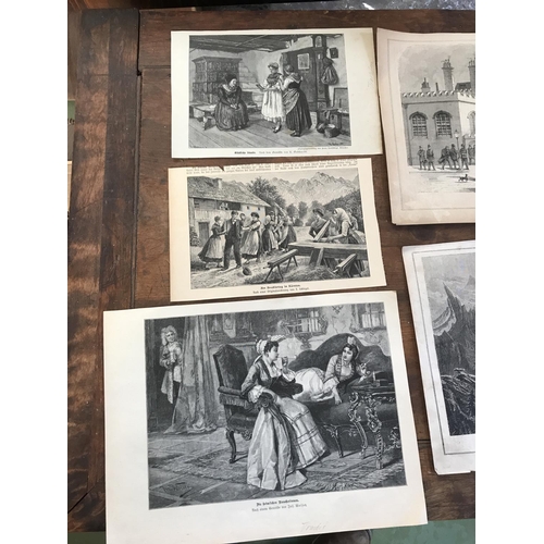 397 - Collection of 6 Antique 1800's Gravures