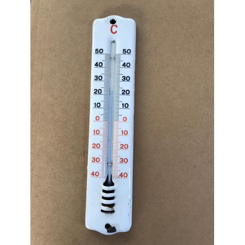 326 - Vintage Metal Enamel Thermometer