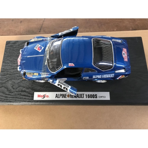 337 - Diecast Maisto WRC Alpine Renault 1600 1971 Model Car on Scale 1:18