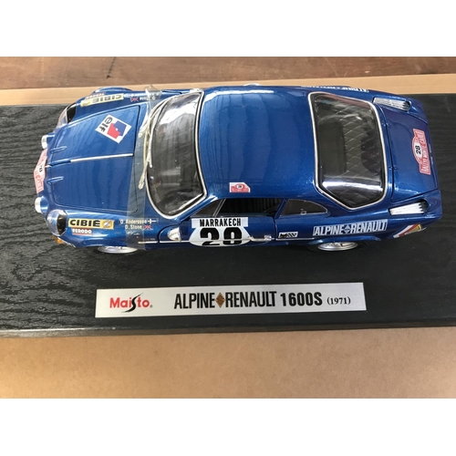 337 - Diecast Maisto WRC Alpine Renault 1600 1971 Model Car on Scale 1:18