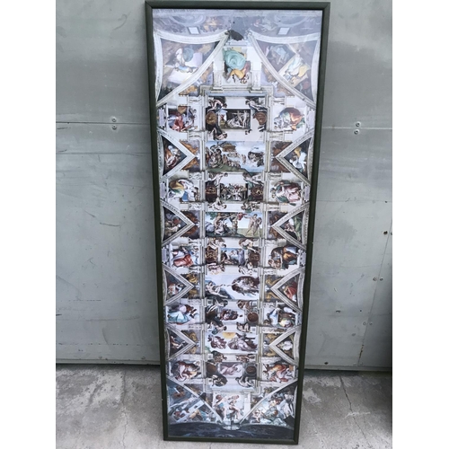 316 - Vintage Religious Multi Picture Print in Frame (111 x 38cm)