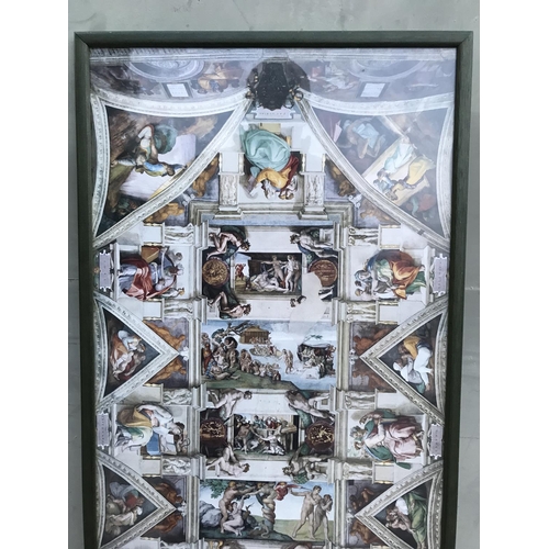 316 - Vintage Religious Multi Picture Print in Frame (111 x 38cm)