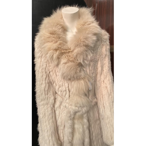 159 - Sensation Folie Beige Rabbit Fur Women's Jacket Size L