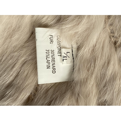 159 - Sensation Folie Beige Rabbit Fur Women's Jacket Size L