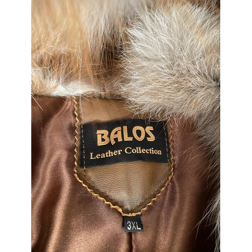 160 - Balos Leather Collection Brown Women's Jacket with Hood Size M