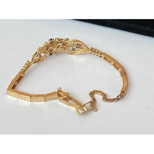 65 - Lebanese Gold Sapphire and Zirconia Bracelet