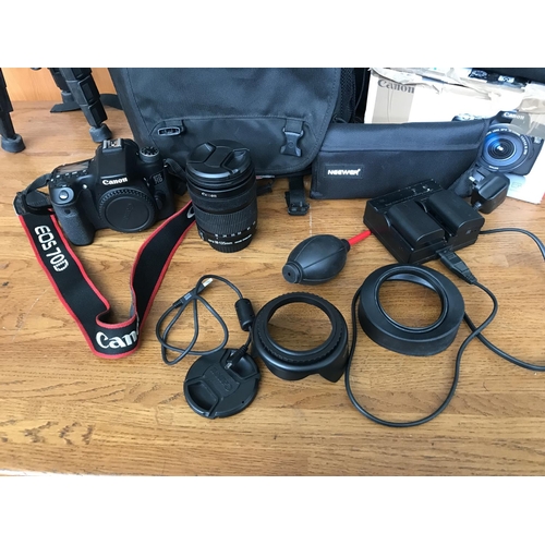 95 - Canon EOS 70D Digital SLR Camera with Canon EF-S 18-135 Lens, Charger, Cambofoto Tripod, Lowepro Cam... 